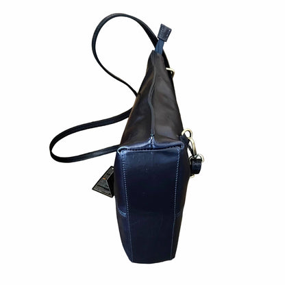sotto borsa zaino squadrata in pelle blue navy cuoio made in italy cuoieria italiana