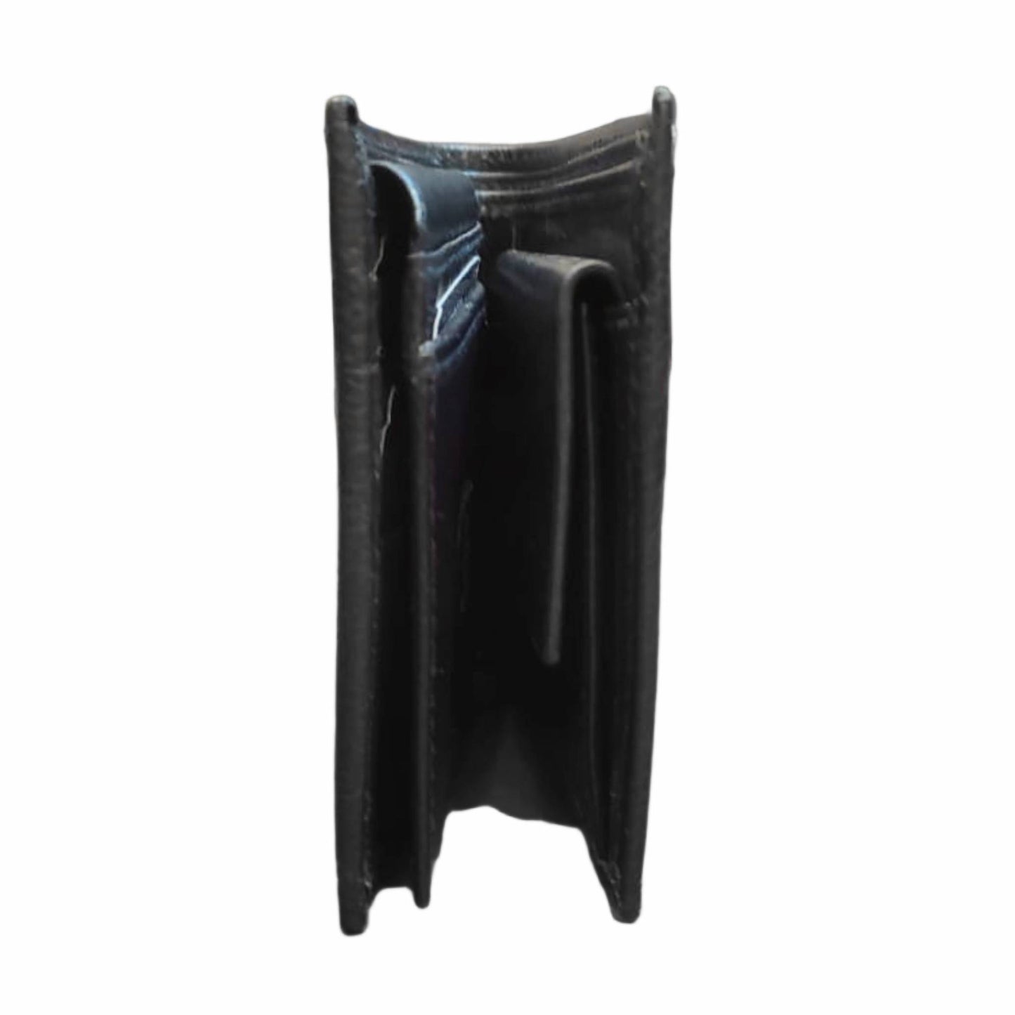 spessore portafoglio da uomo classico in pelle nero artigianale made in italy cuoieria italiana