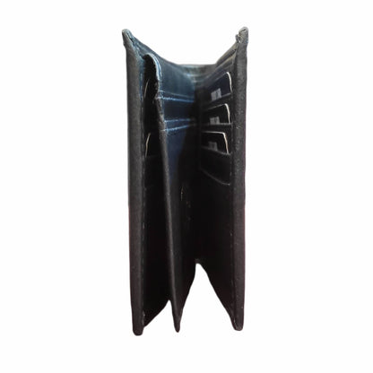 spessore portafoglio da uomo senza porta monete in pelle nero artigianale made in italy cuoieria italiana
