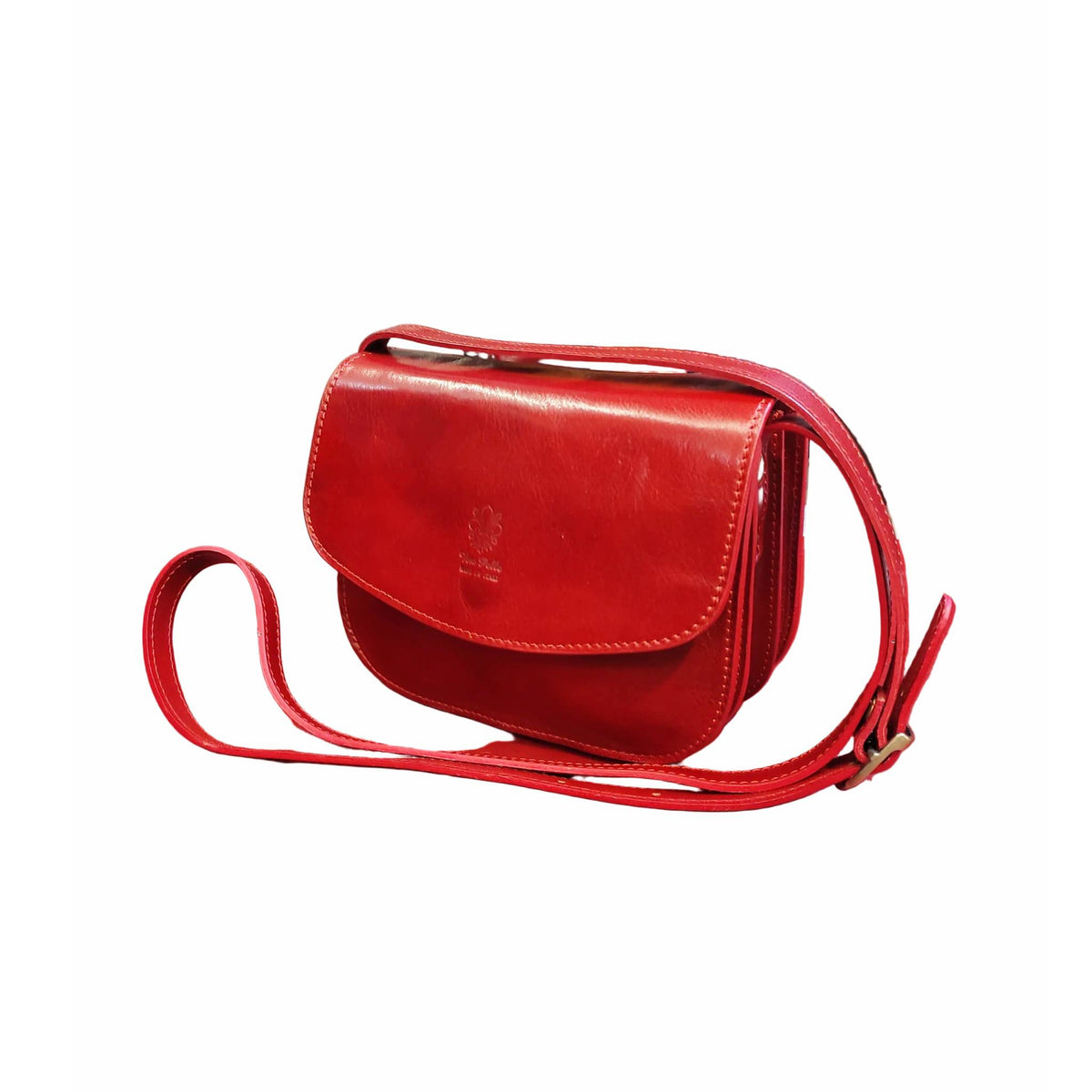 stella borsa postino a tracolla in pelle rossa da donna made in italy cuoieria italiana
