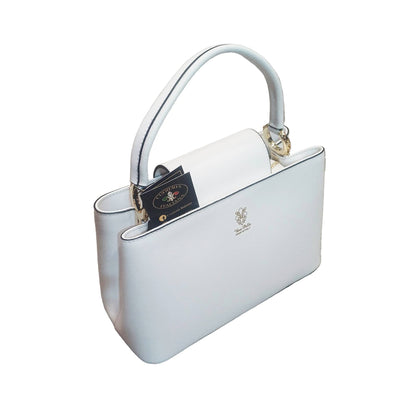 stellaris borsa a tracolla in pelle bianca grande da donna artigianale made in italy cuoieria italiana