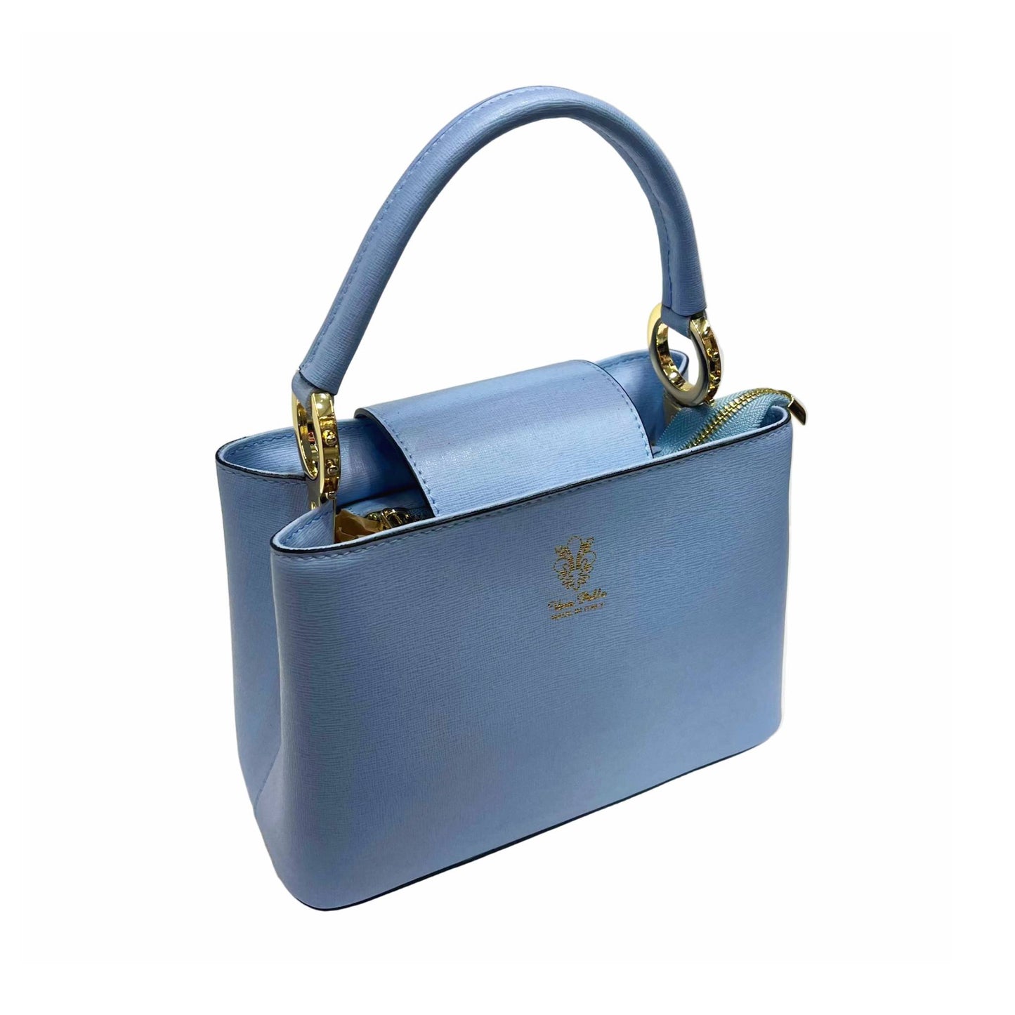 stellaris borsa a tracolla in pelle celeste chiaro grande da donna artigianale made in italy cuoieria italiana