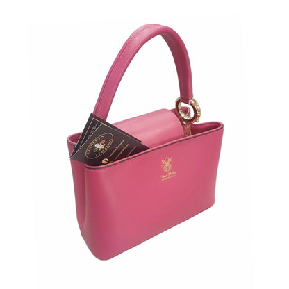 stellaris borsa a tracolla in pelle fucsia grande da donna artigianale made in italy cuoieria italiana