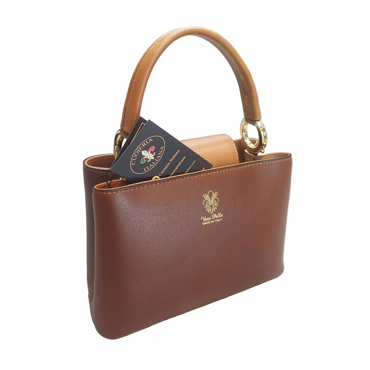stellaris borsa a tracolla in pelle marrone cioccolato e cuoio grande da donna artigianale made in italy cuoieria italiana