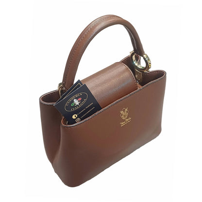 stellaris borsa a tracolla in pelle marrone cioccolato grande da donna artigianale made in italy cuoieria italiana