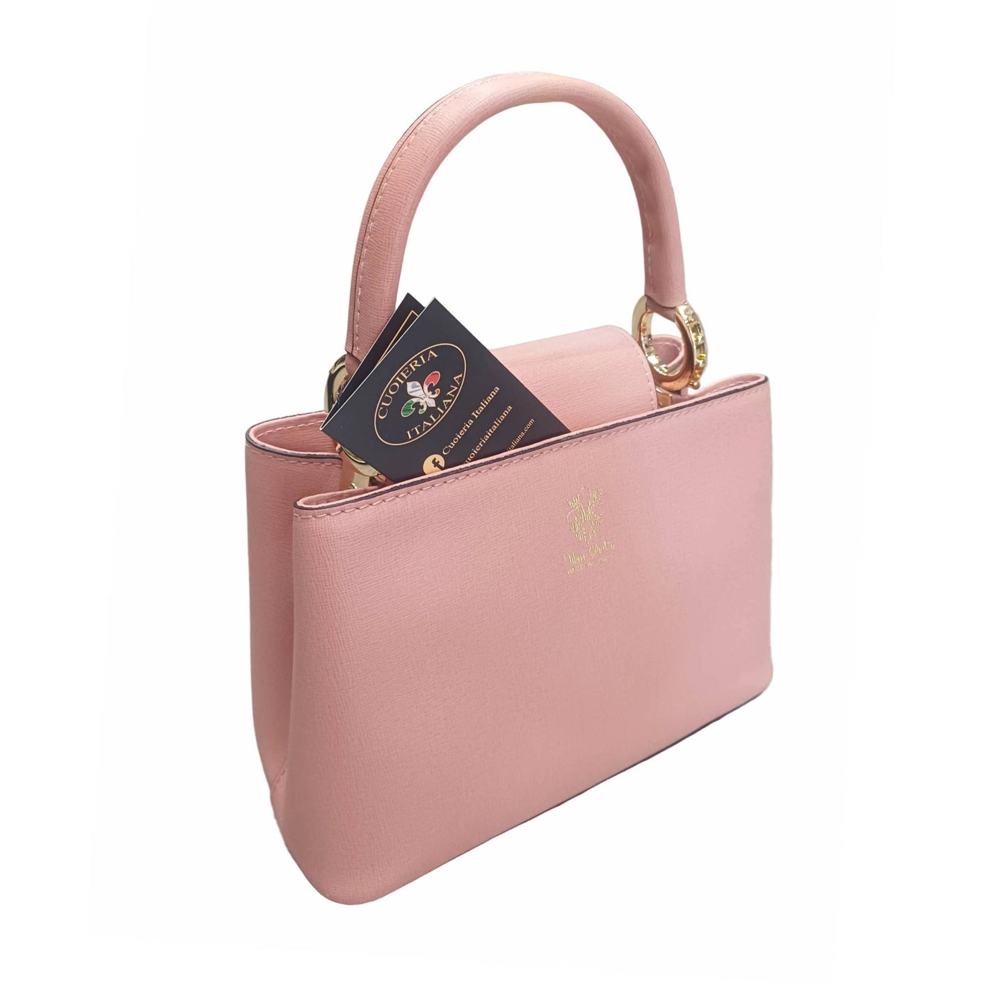 stellaris borsa a tracolla in pelle rosa antico media da donna artigianale made in italy cuoieria italiana