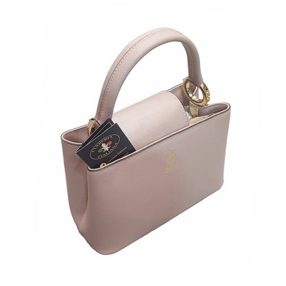 stellaris borsa a tracolla in pelle rosa chiaro grande da donna artigianale made in italy cuoieria italiana