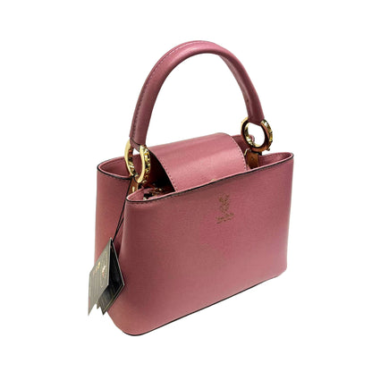 stellaris borsa a tracolla in pelle rosa piccola da donna artigianale made in italy cuoieria italiana