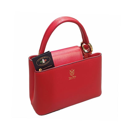 stellaris borsa a tracolla in pelle rossa grande da donna artigianale made in italy cuoieria italiana