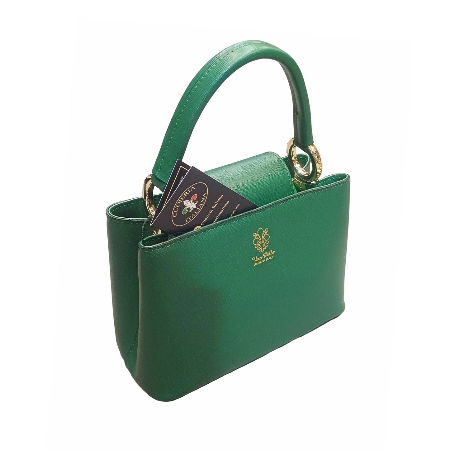 stellaris borsa a tracolla in pelle verde smeraldo grande da donna artigianale made in italy cuoieria italiana