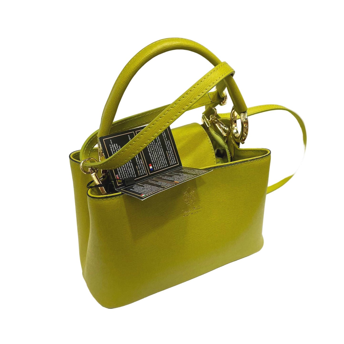 stellaris borsa a tracolla in pelle verde lime grande da donna artigianale made in italy cuoieria italiana