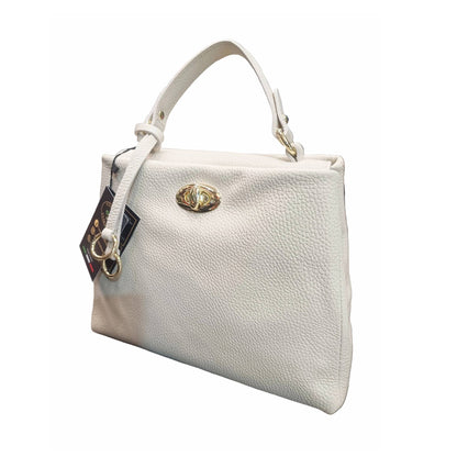 stellaris morbida borsa a tracolla in pelle bianca da donna artigianale made in italy cuoieria italiana