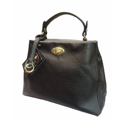 stellaris morbida borsa a tracolla in pelle nera da donna artigianale made in italy cuoieria italiana