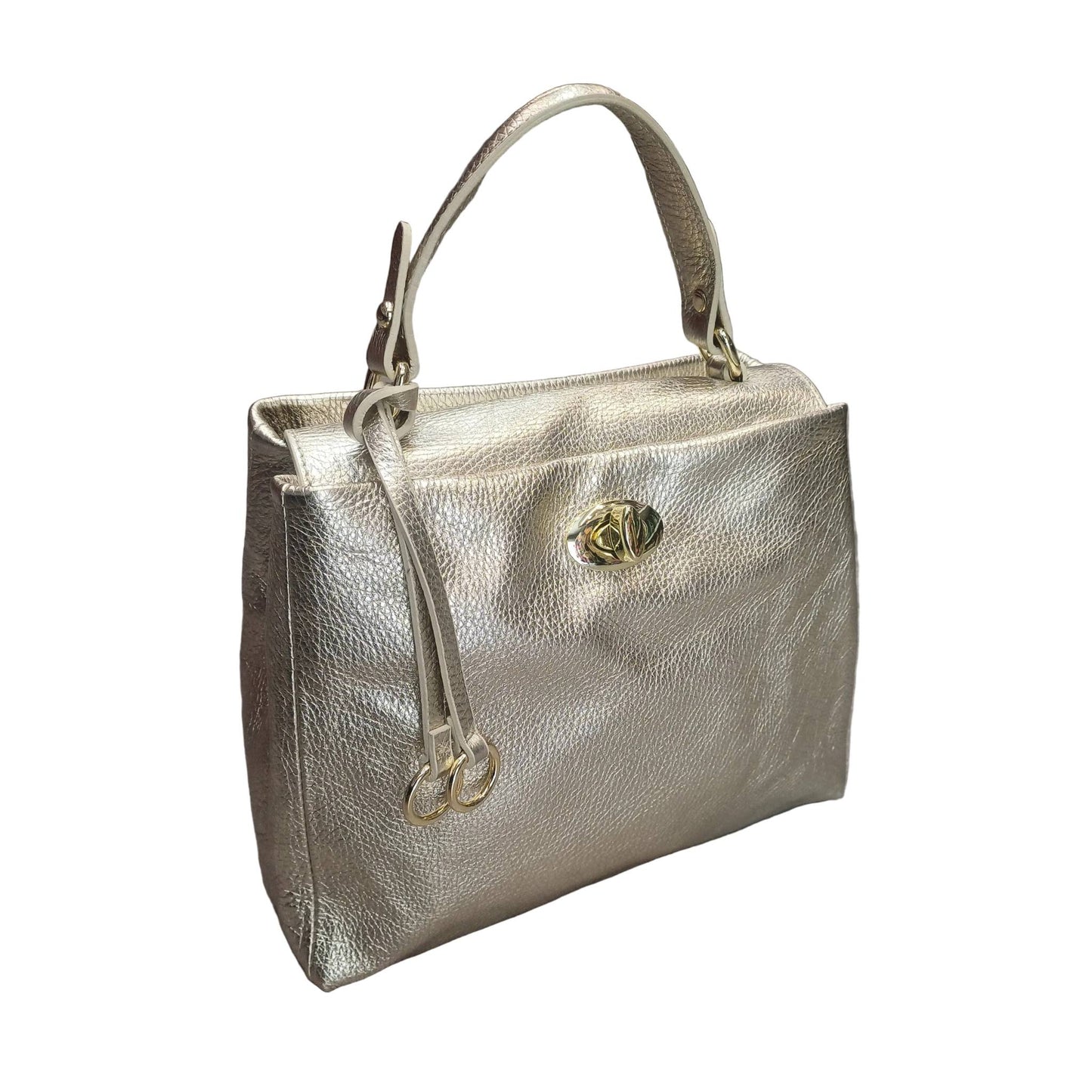 stellaris morbida borsa a tracolla in pelle oro da donna artigianale made in italy cuoieria italiana