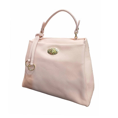 stellaris morbida borsa a tracolla in pelle rosa chiaro da donna artigianale made in italy cuoieria italiana