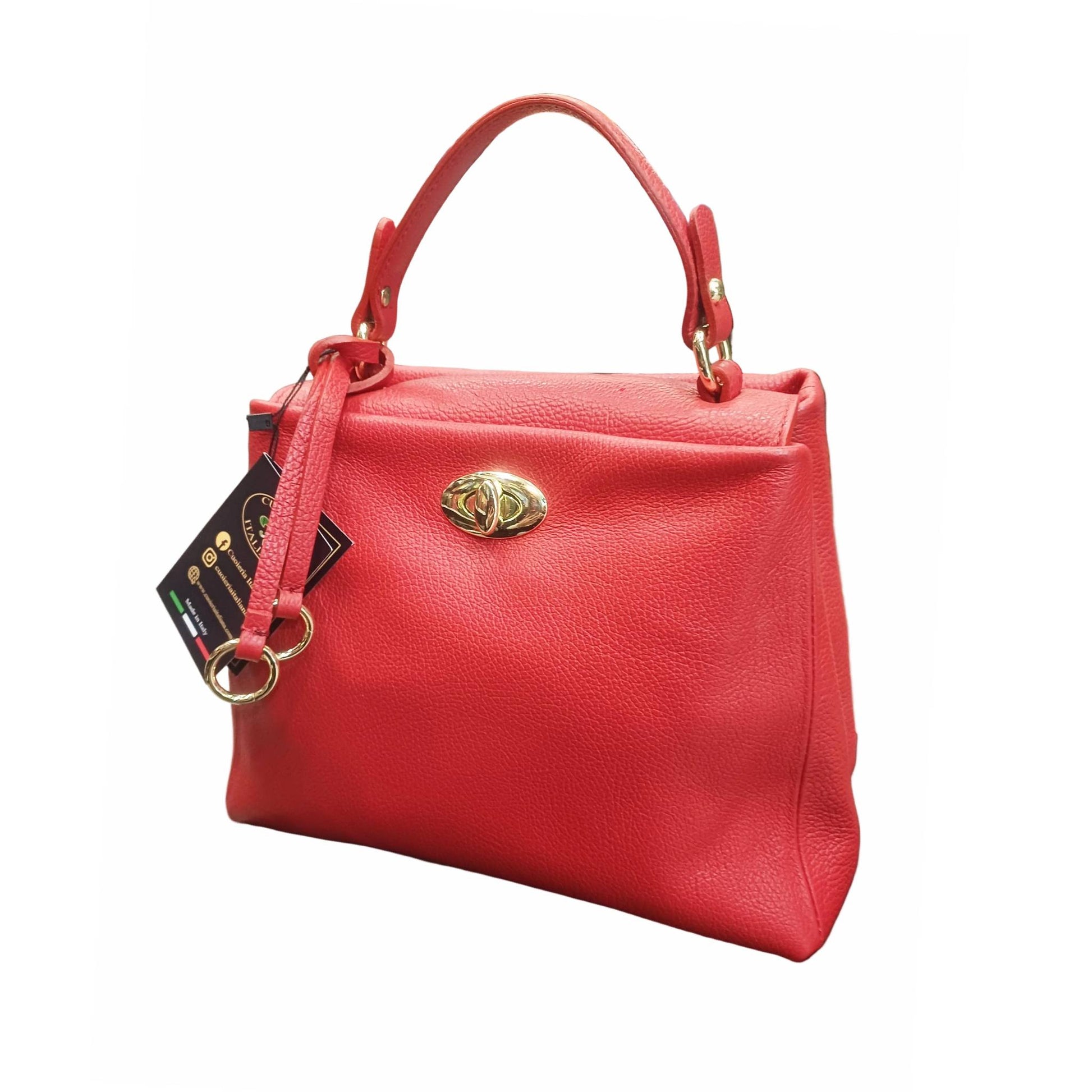 stellaris morbida borsa a tracolla in pelle rossa da donna artigianale made in italy cuoieria italiana