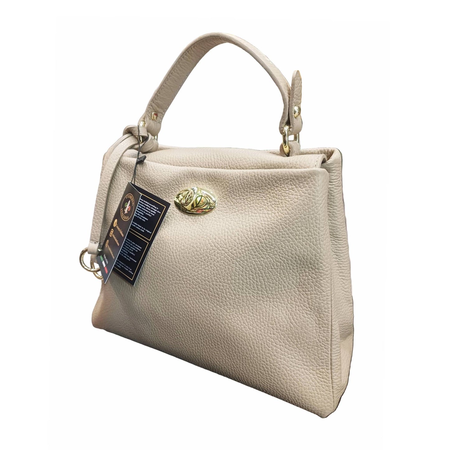 stellaris morbida borsa a tracolla in pelle taupe chiaro da donna artigianale made in italy cuoieria italiana
