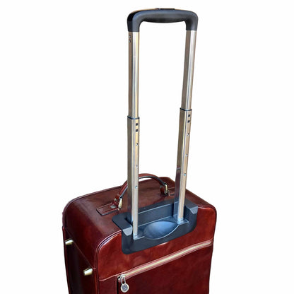 struttura Trolley Premium in pelle Valigia artigianale Made in Italy Cuoieria Italiana