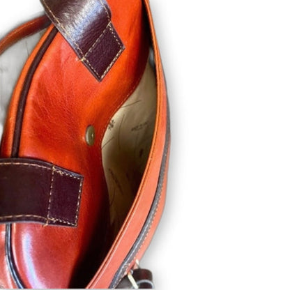 tasca nascosta posteriore Zaino grande in pelle Borsa porta PC Made in Italy Cuoieria Italiana