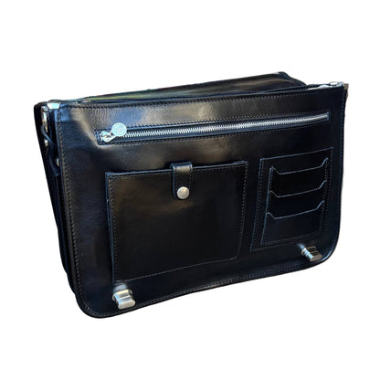 tasche frontali Cartella da lavoro in pelle con chiusura a girello Borsa professionale Made in Italy Cuoieria Italiana