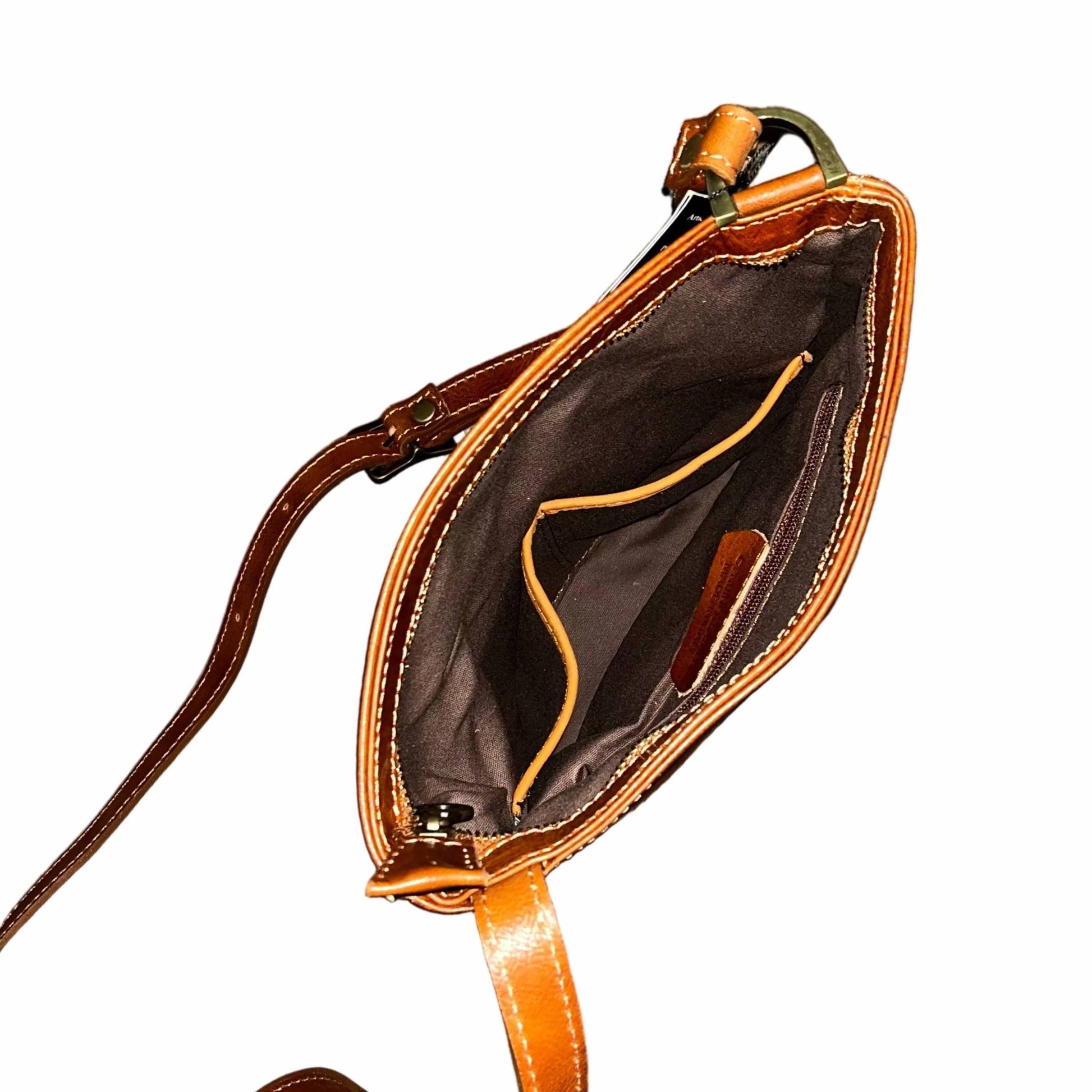 tasche interno borsello west in pelle cuoio naturale da uomo borsa in cuoio artigianale made in italy cuoieria italiana