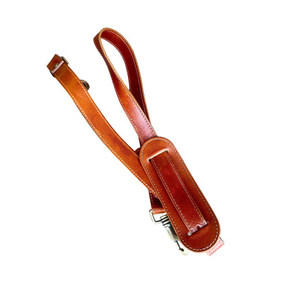 Tracolla borsone in pelle bicolore marrone e cuoio naturale valigia bagaglio a mano artigianale Made in Italy Cuoieria Italiana