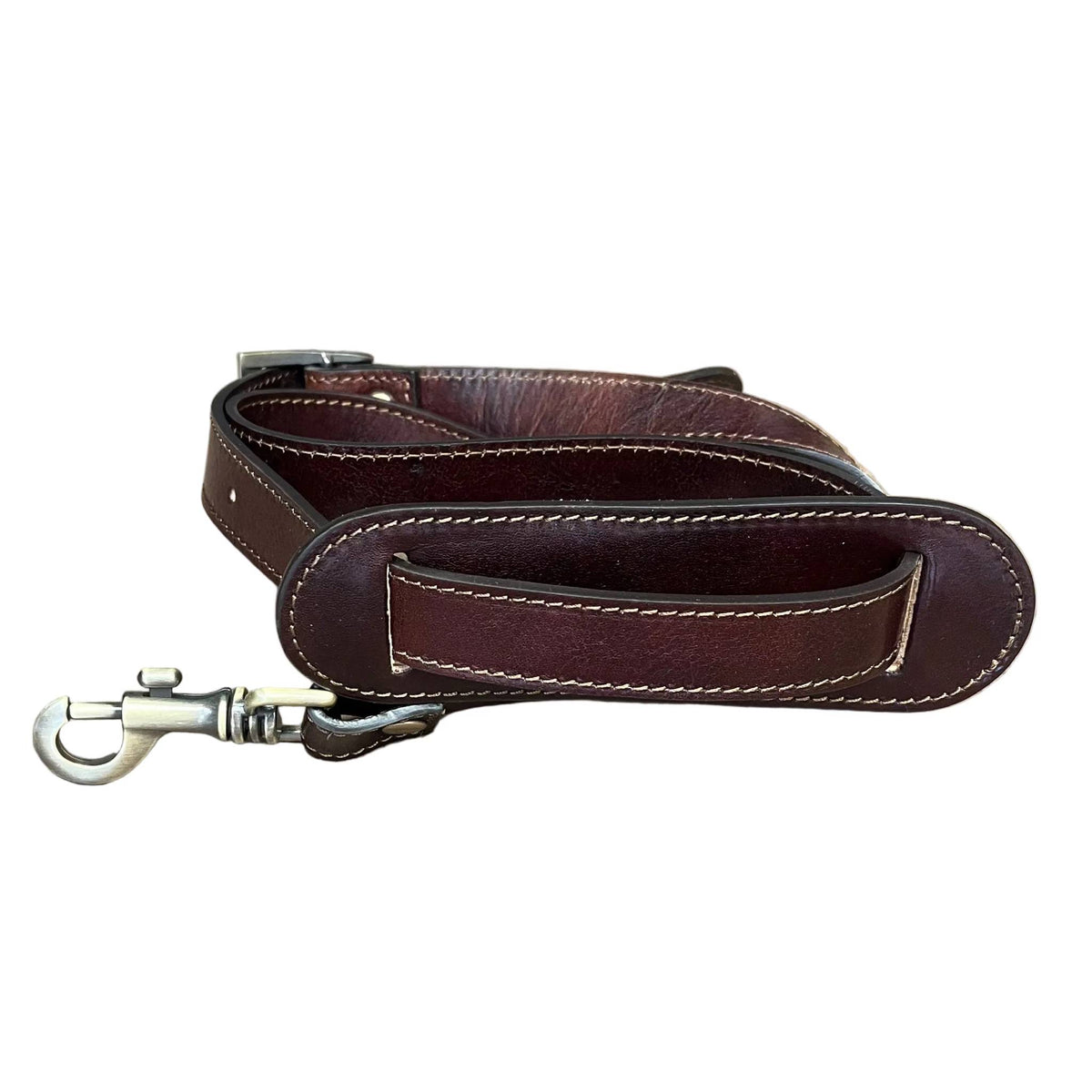 tracolla in cuoio pelle con accessori moschettone in ferro metallo borsone in pelle marrone testa di moro bagaglio a mano in cuoio fatto a mano made in italy cuoieria italiana ®