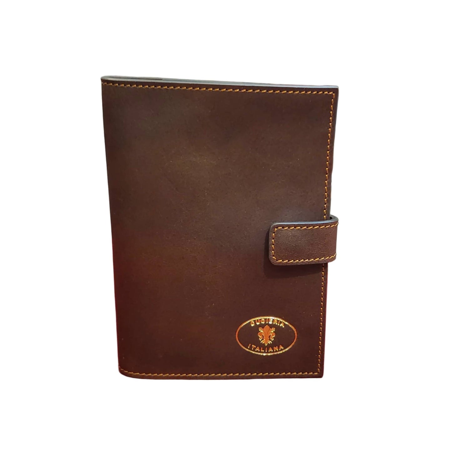 traveller porta passaporto premium in cuoio marrone testa di moro artigianale accessorio in pelle made in italy cuoieria italiana