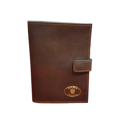 traveller porta passaporto premium in cuoio marrone testa di moro artigianale accessorio in pelle made in italy cuoieria italiana