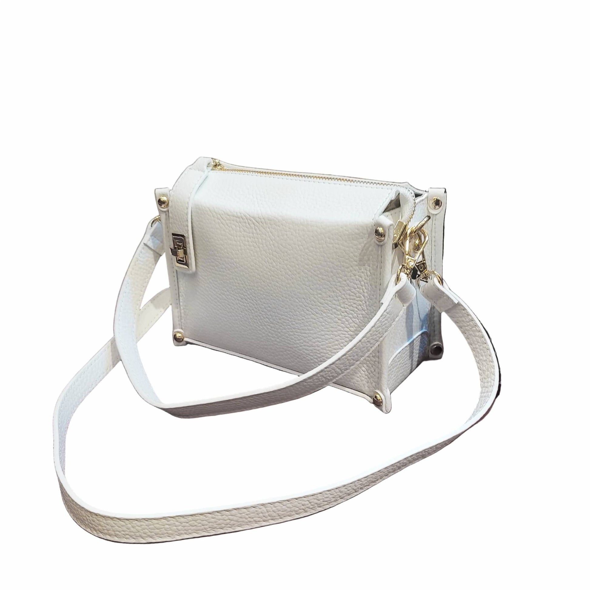 uranus borsa a tracolla in pelle bianca da donna artigianale made in italy cuoieria italiana