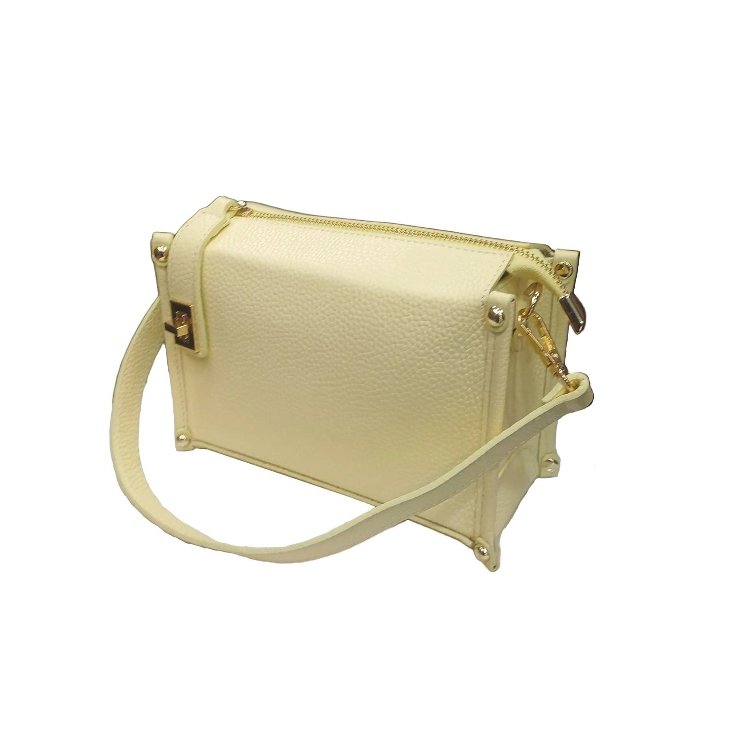 uranus borsa a tracolla in pelle gialla chiara da donna artigianale made in italy cuoieria italiana