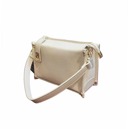 uranus borsa a tracolla in pelle panna da donna artigianale made in italy cuoieria italiana