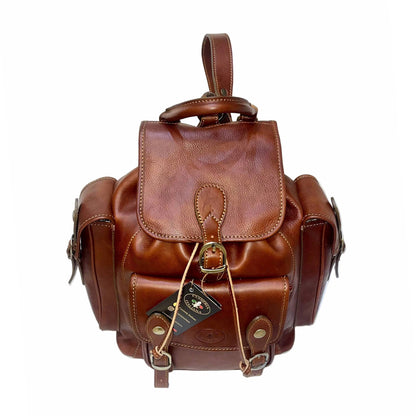 zaino classico grande in pelle zaino cacciatore in cuoio made in italy cuoieria italiana