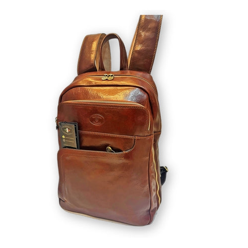 Zaino da lavoro in pelle | Zaino espandibile porta PC Made in Italy – Cuoieria Italiana
